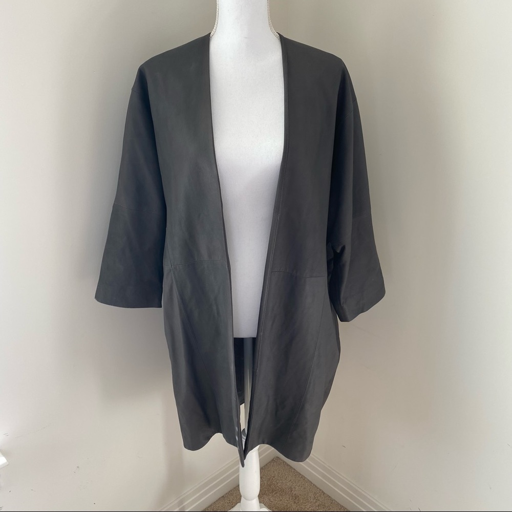 Vince Long Goat Leather Coat Size XS